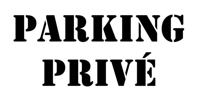 Affiche de stationnement interdit noir pour stationnement privé